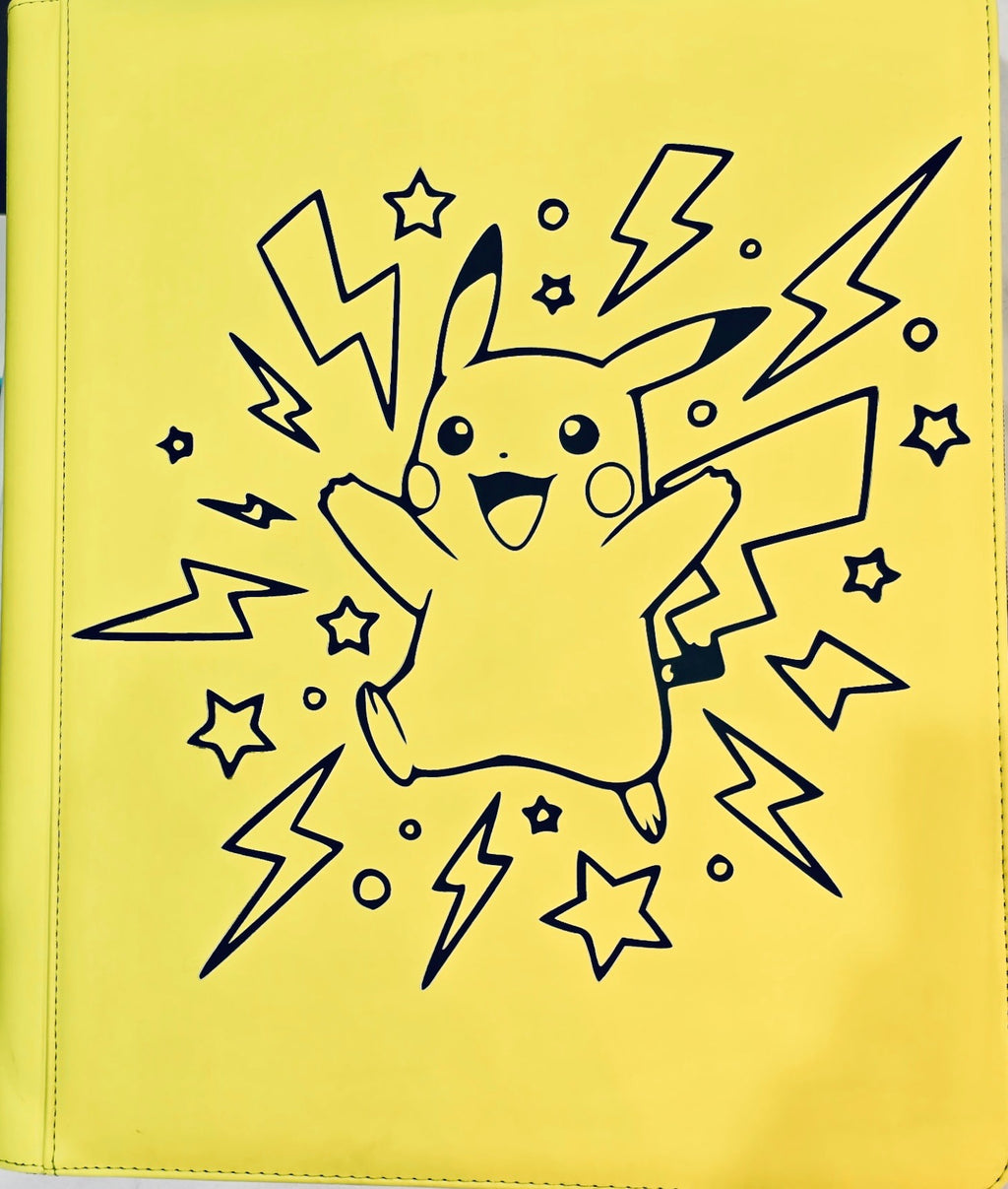 Pikachu Lightning TCG Binder – Laser Engraved Card Binder
