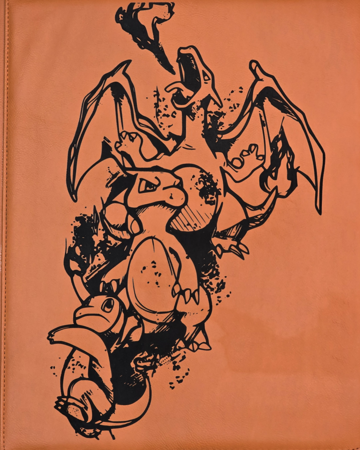 Charizard Evolution Line Custom Laser Engraved TCG Binder
