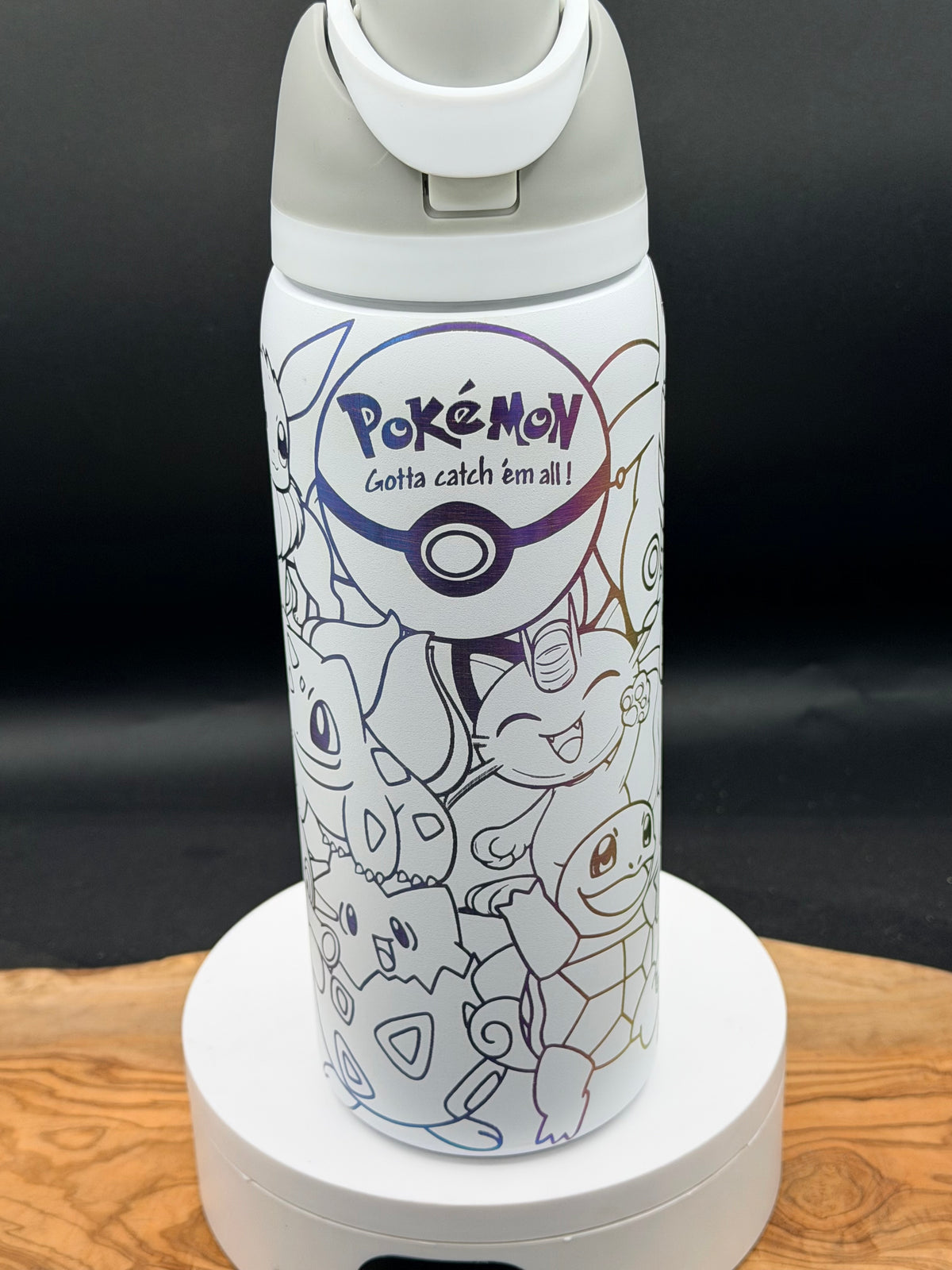 “Gotta catch 'em all" 32 oz Laser Engraved Water Bottle