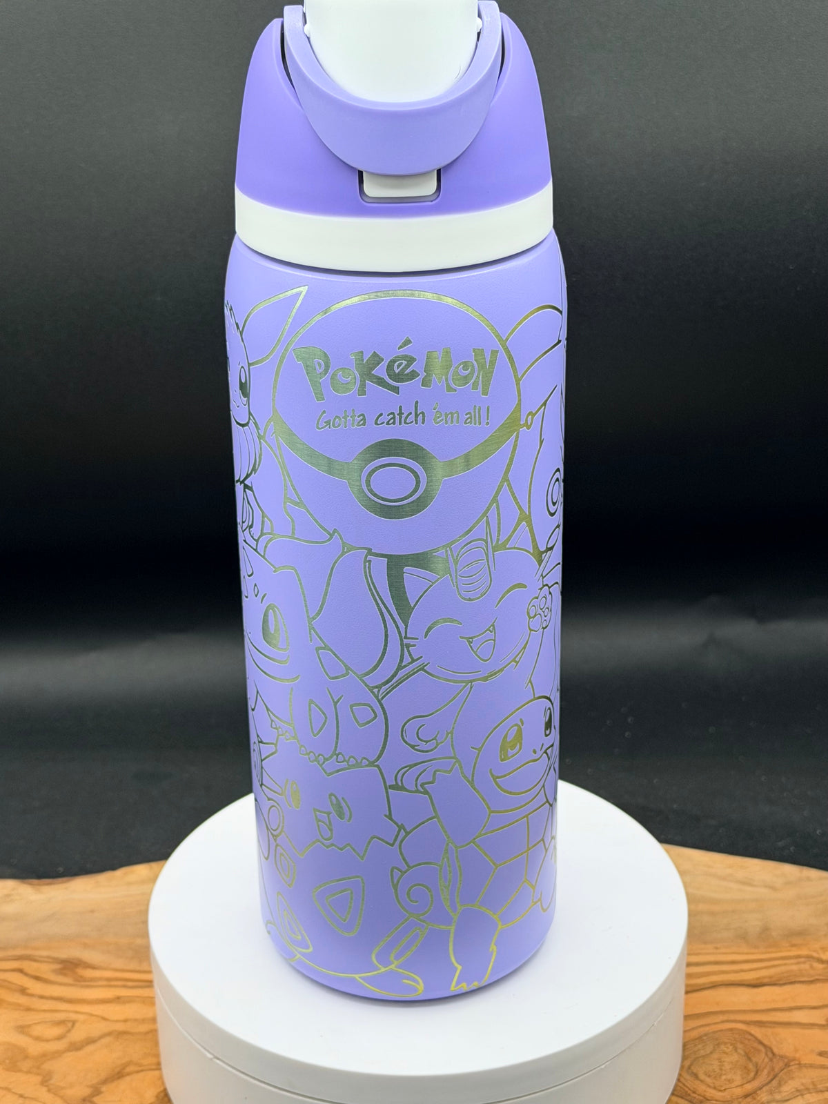 “Gotta catch 'em all" 32 oz Laser Engraved Water Bottle