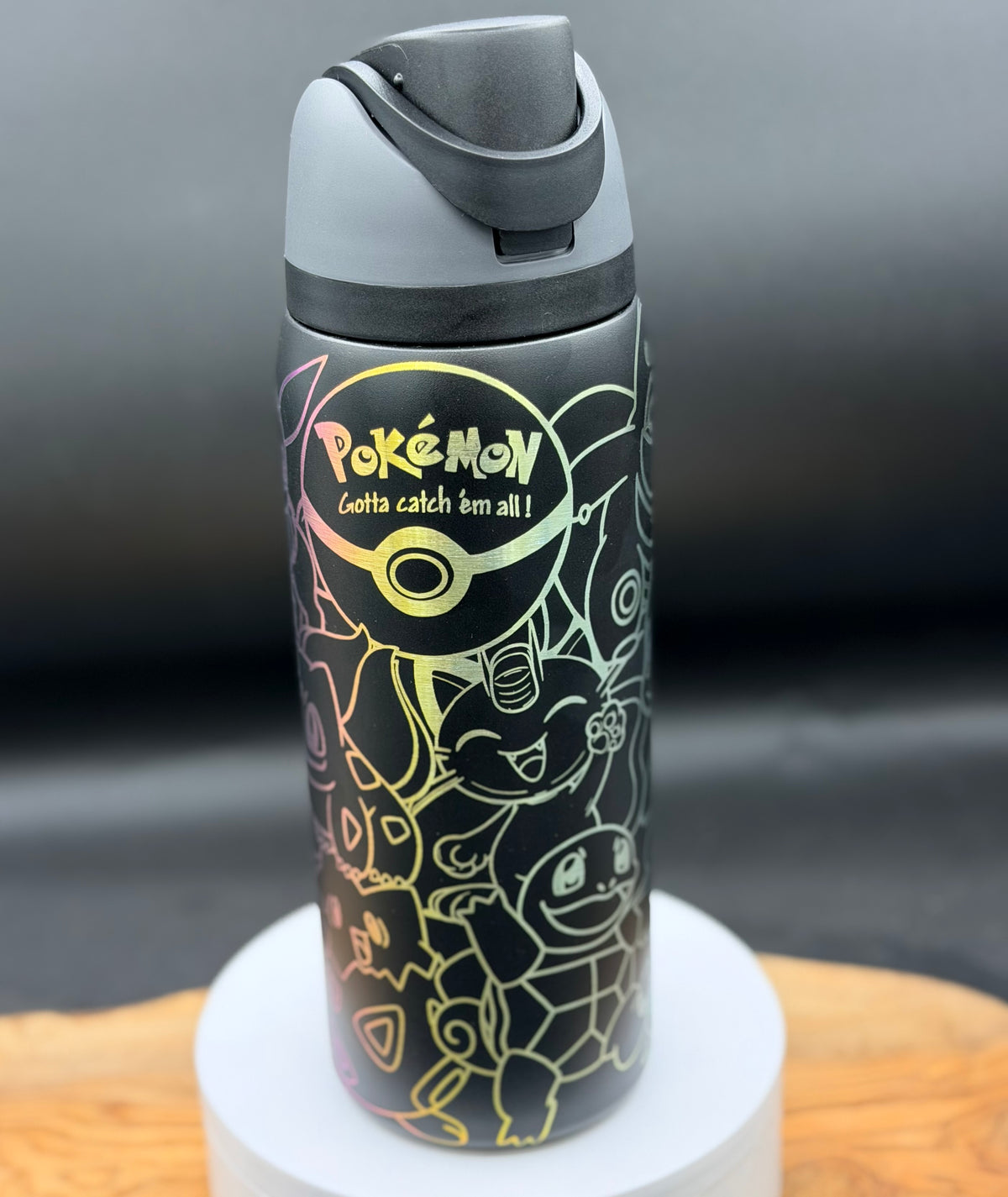 “Gotta catch 'em all" 32 oz Laser Engraved Water Bottle